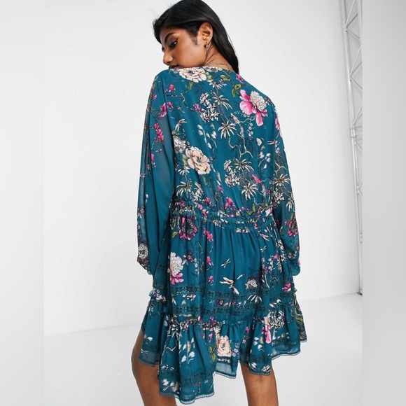 FREE PEOPLE CHERRY BLOSSOM MINI DRESS WITH SLEEVES SIZE XS - Picture 3 of 16